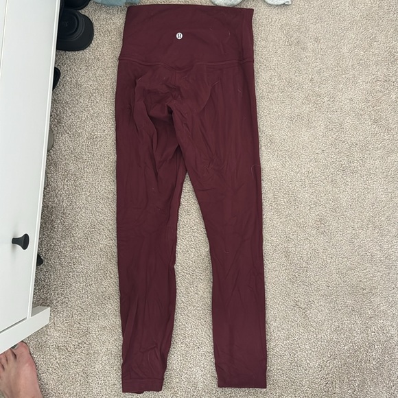 LULU LEMON ALIGN CROP LEGGINGS MAROON - Size 4 - Picture 2 of 3